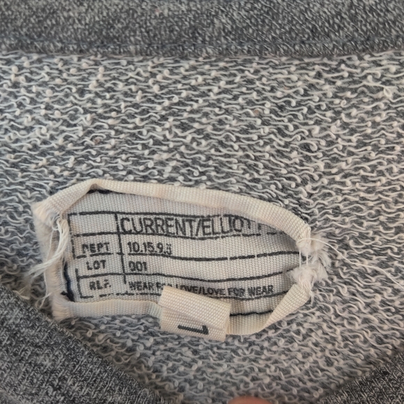 Current Elliott Gray Ruffle Sleeve Sweatshirt Smal - Picture 3 of 5